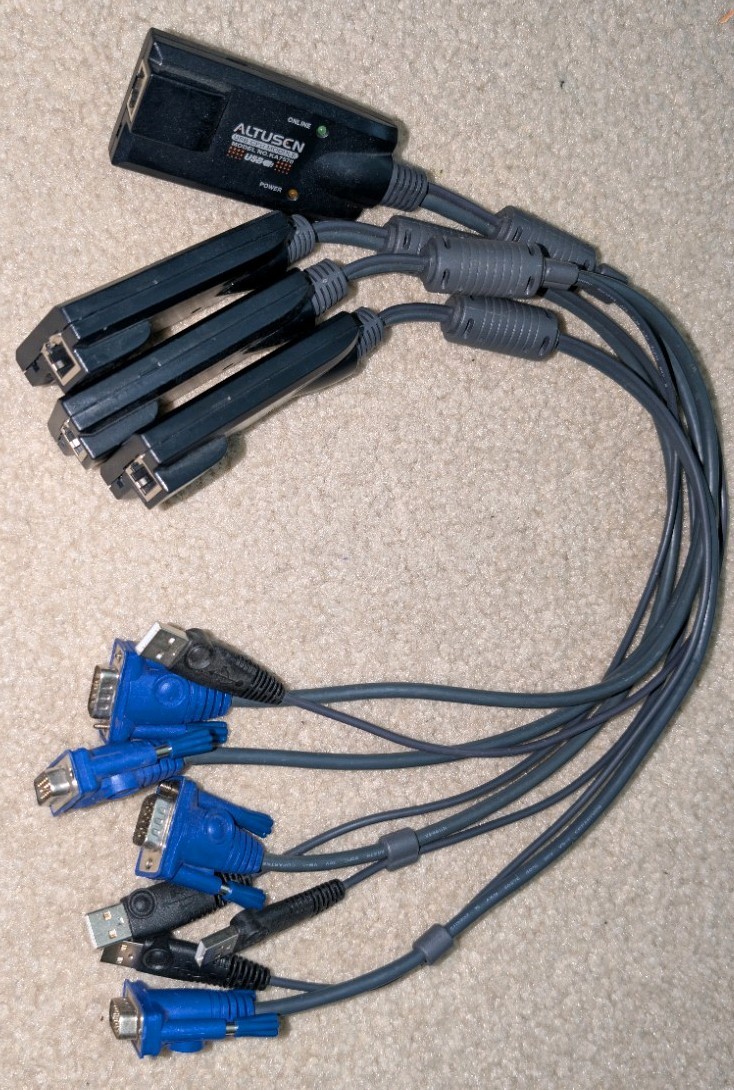LOT OF 4 Aten KA7570 USB KVM Adapter Cable CPU Module VGA USB RJ45 Black Altuscn