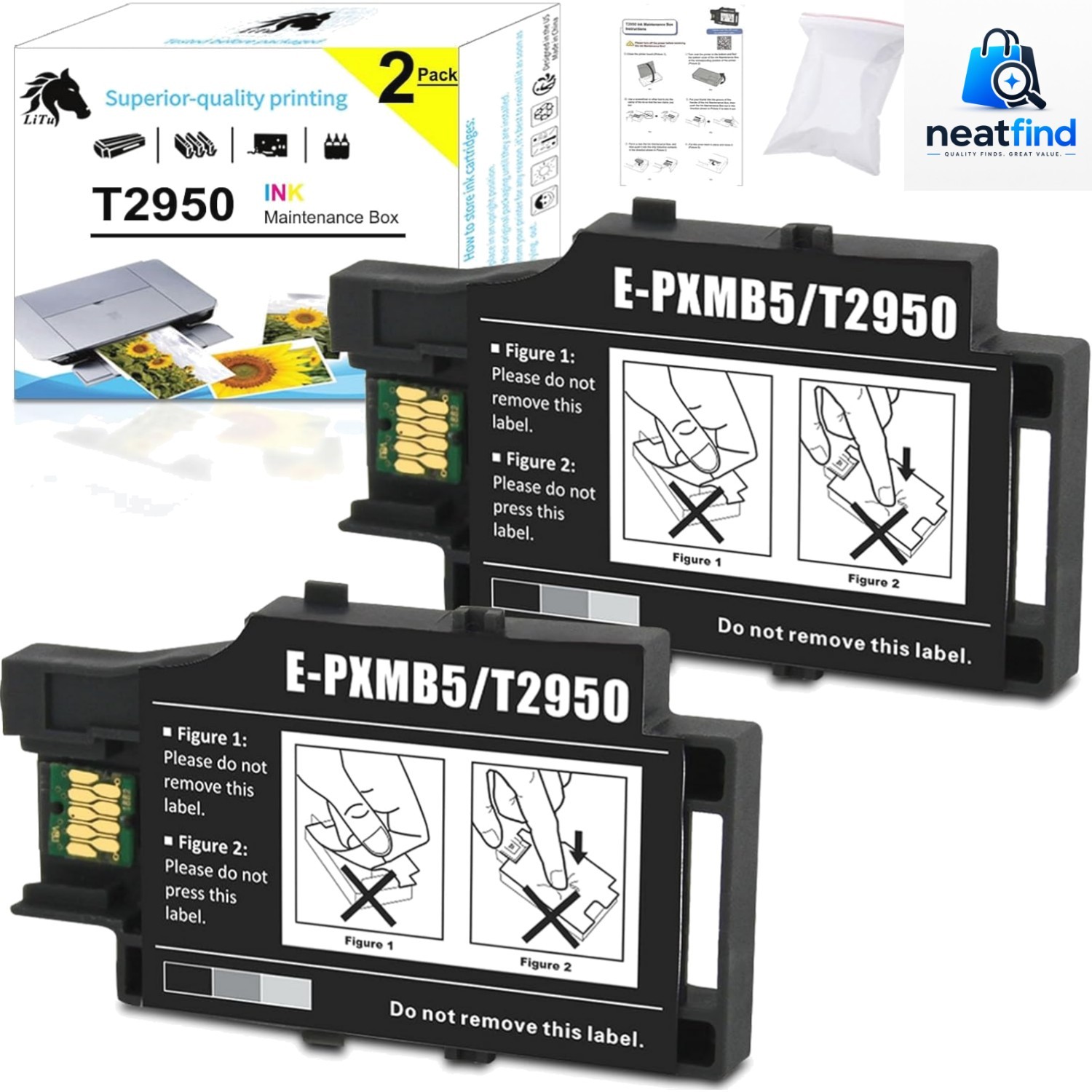 WF-100 Maintenance Box, T2950 Maintenance Box Waste Ink Tank Replacement for ...