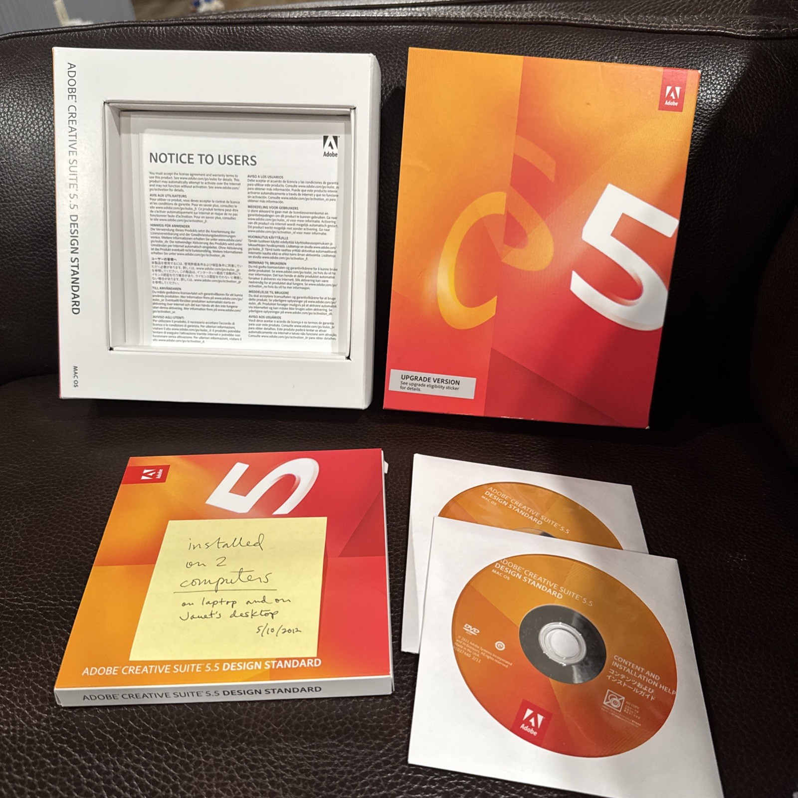 Adobe Creative Suite 5.5 CS5.5 Upgrade Version Mac OS X Full Retail DVD
