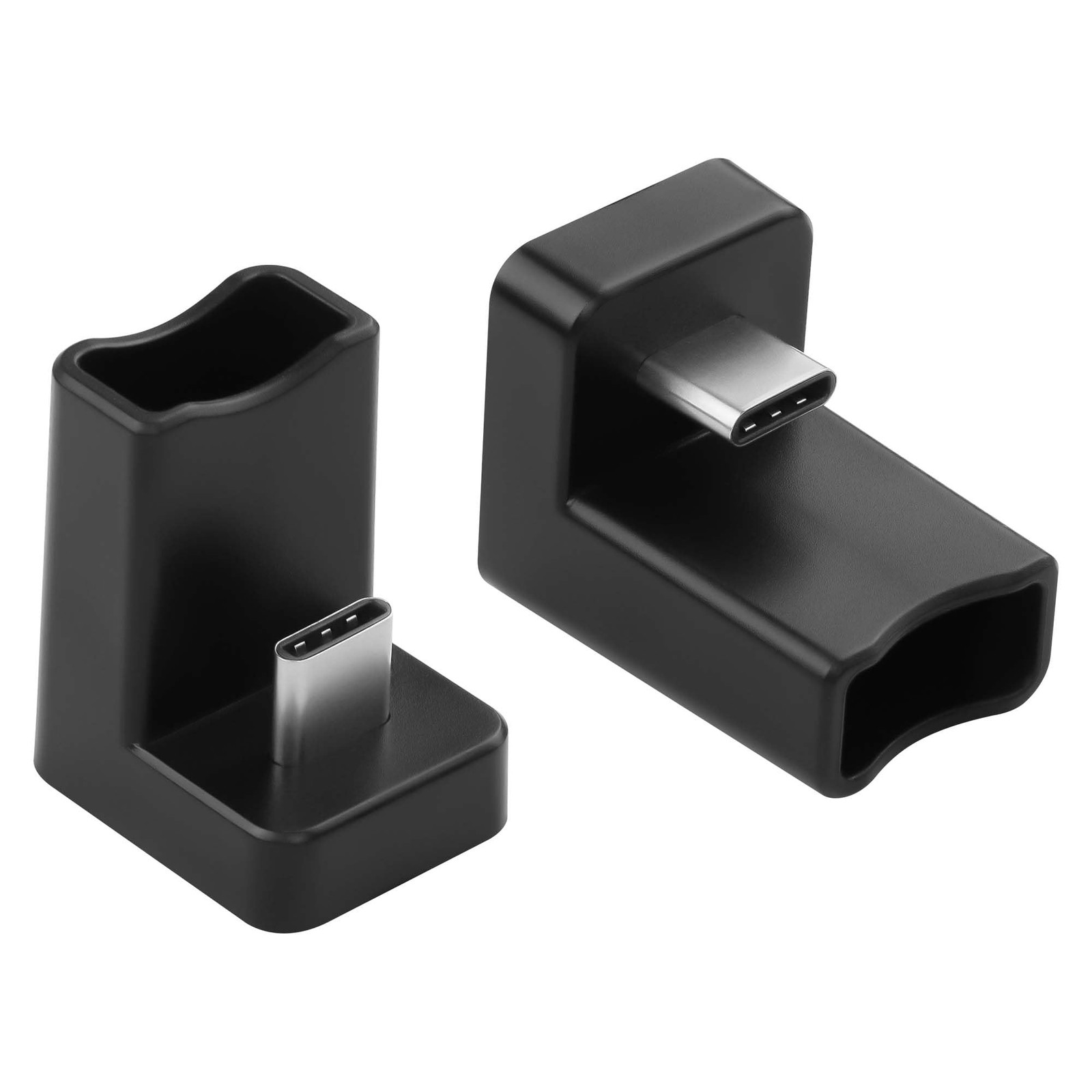 2 PCS U Shape USB C 180 Degree Male To Female Connector Adapter