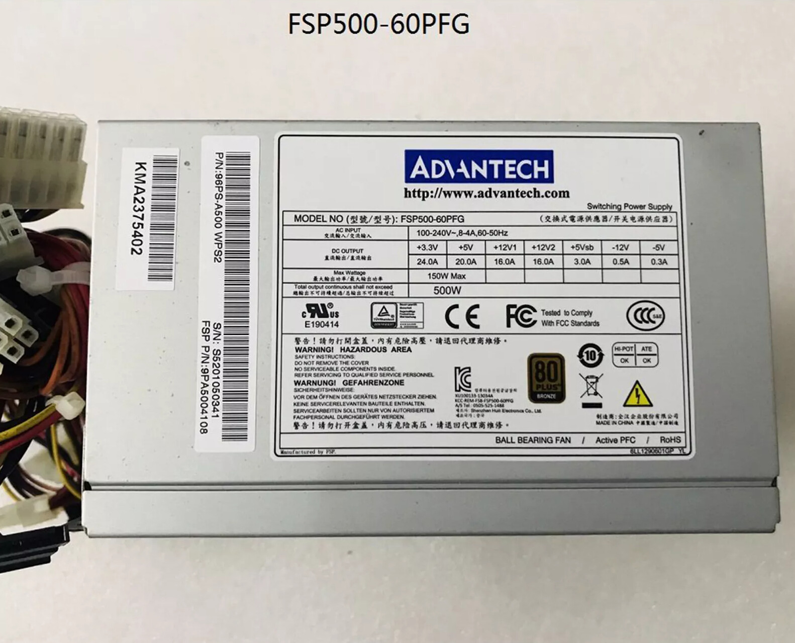 1PC NEW For Advantech FSP500-60PFG 500W Power Supply Free delivery
