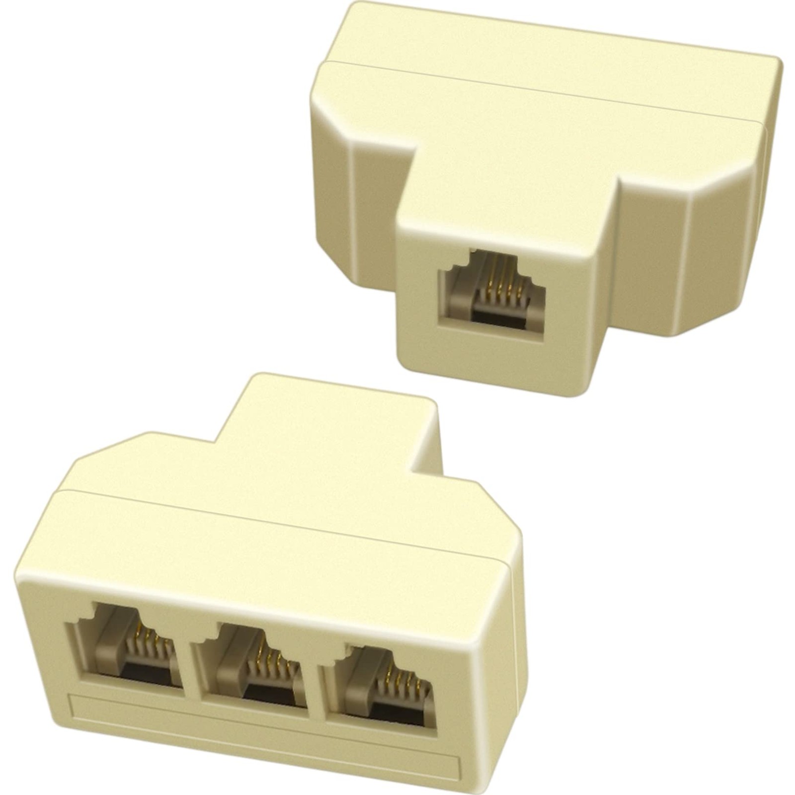 2Pack Phone Splitter 3 Way Telephone Adapter for Landline and Fax