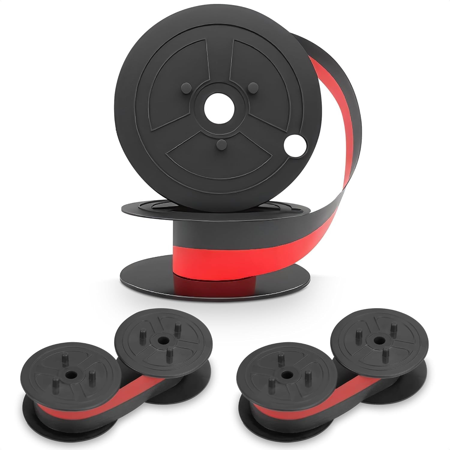 3 Pcs Canon MP11DX Calculator Ink Ribbon, Red/Black, 18Ft X 0.5In | Compatible