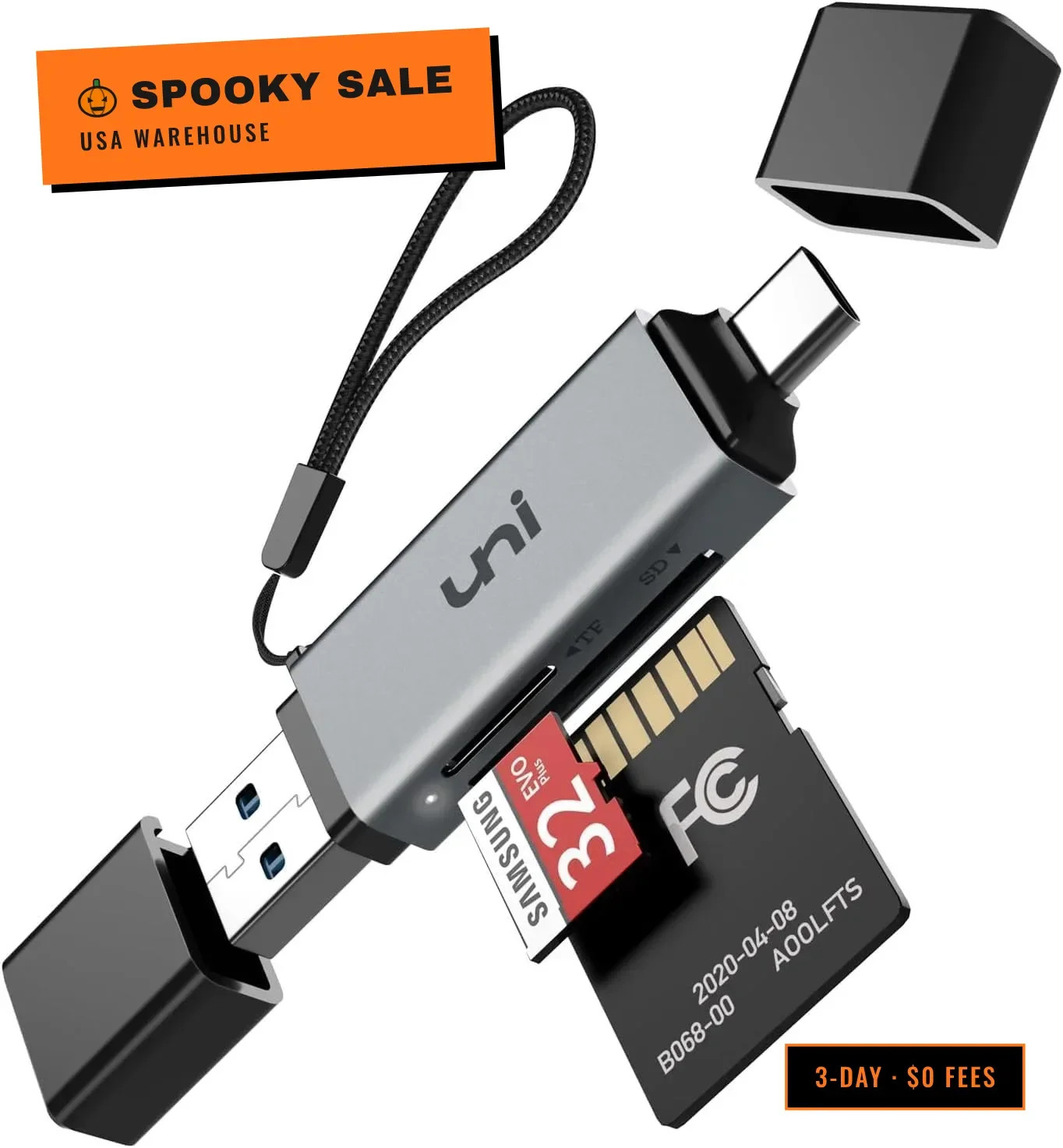 SD Card Reader, High-Speed USB C to Micro SD Card Adapter USB 3.0 Dual Slots, Me