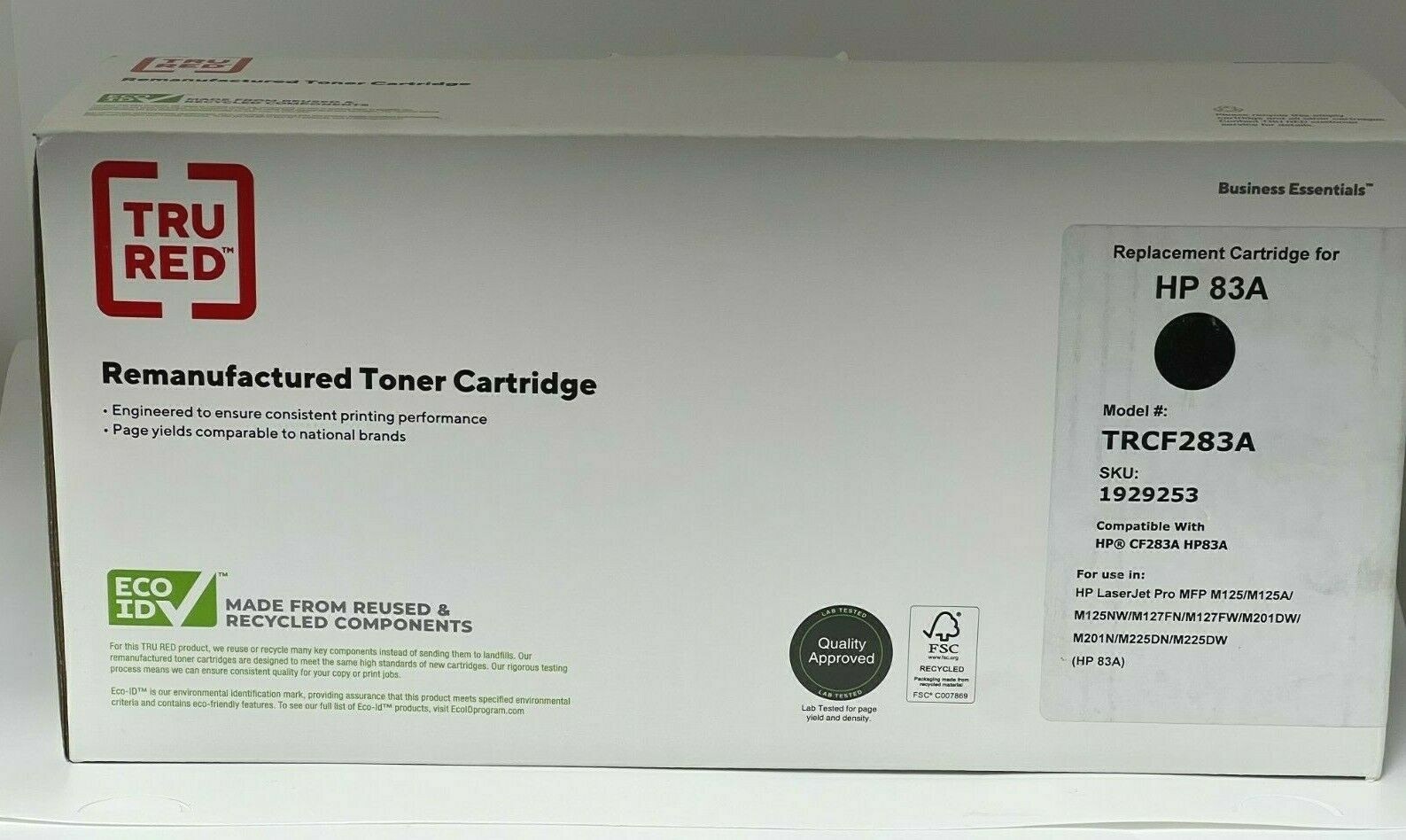 TRU RED Remanufactured Toner Cartridge Replacement for HP 83A  Black