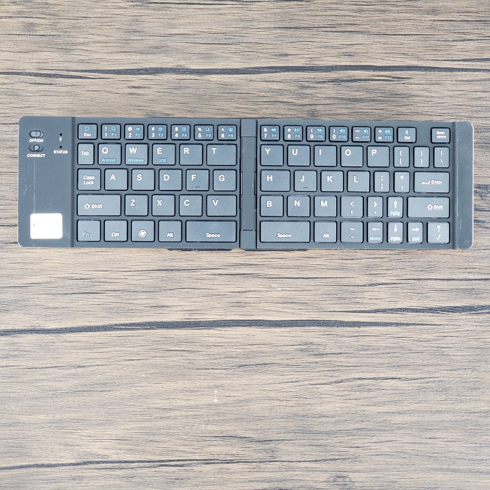 Geyes Foldable Bluetooth Gold Keyboard with Cord and Tablet Stand