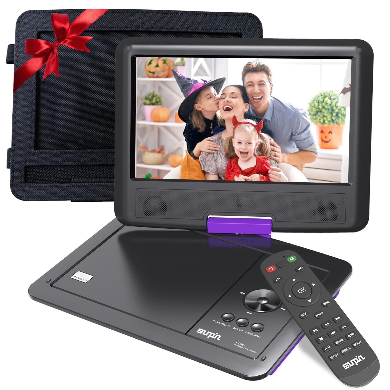 SUNPIN 11in Portable DVD Player Swivel Screen Rechargeable battery Travel Player