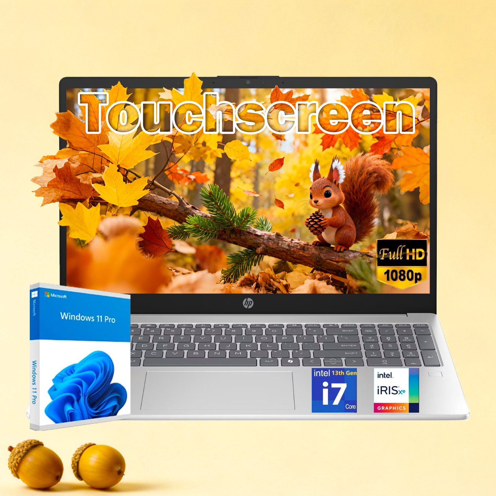 HP 15.6" FHD IPS Touchscreen Laptop Intel 10-Core i7-1355 32GB RAM 1TB SSD