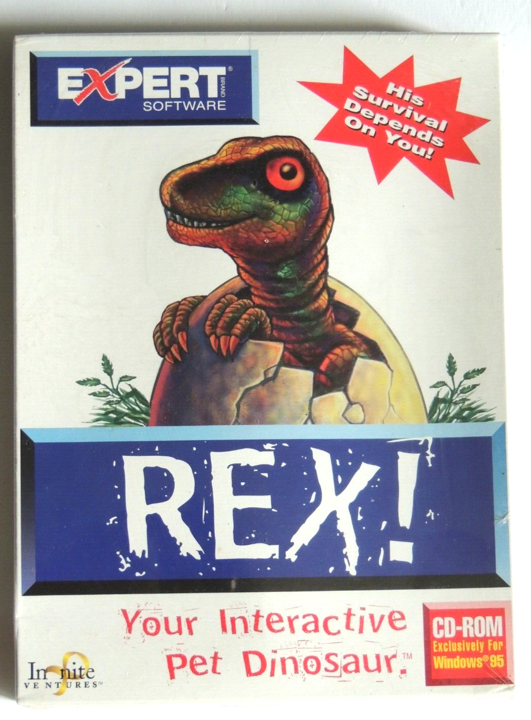Expert Software Rex Your Interactive Pet Dinosaur SEALED Box CD-Rom Windows 95