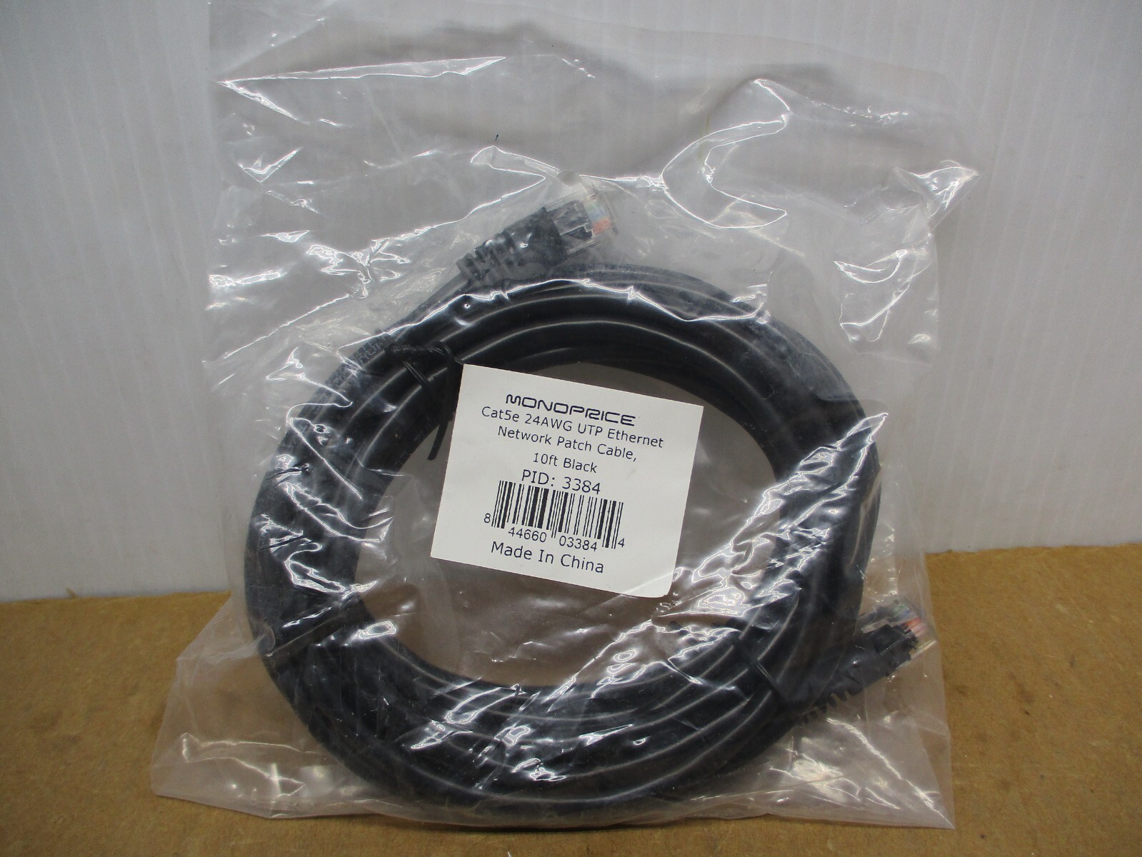 NEW Monoprice Booted Cat 5E Ethernet Patch Cord Black10 ft. Part #3384