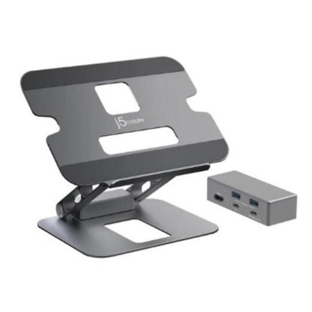 J5create JTS327 Multi-Angle single 4K HDMI Docking Laptop Stand with USB-C Pass 