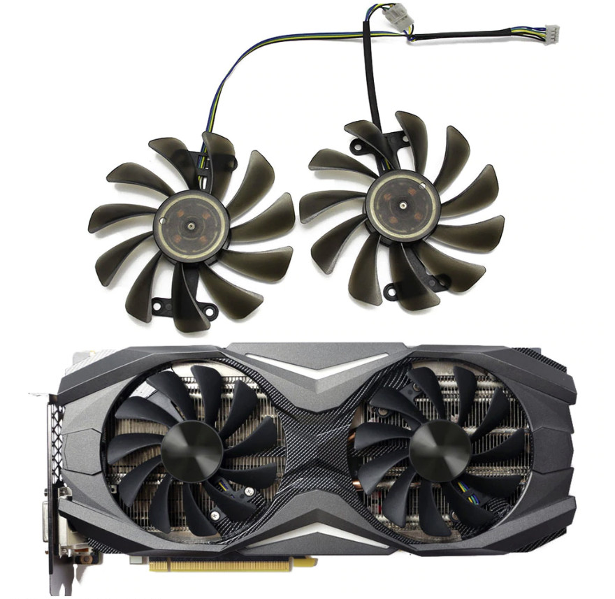 Pair Fans  Cooler Fan Replace For Zotac GeForce GTX 1070 1080 AMP Edition  95mm