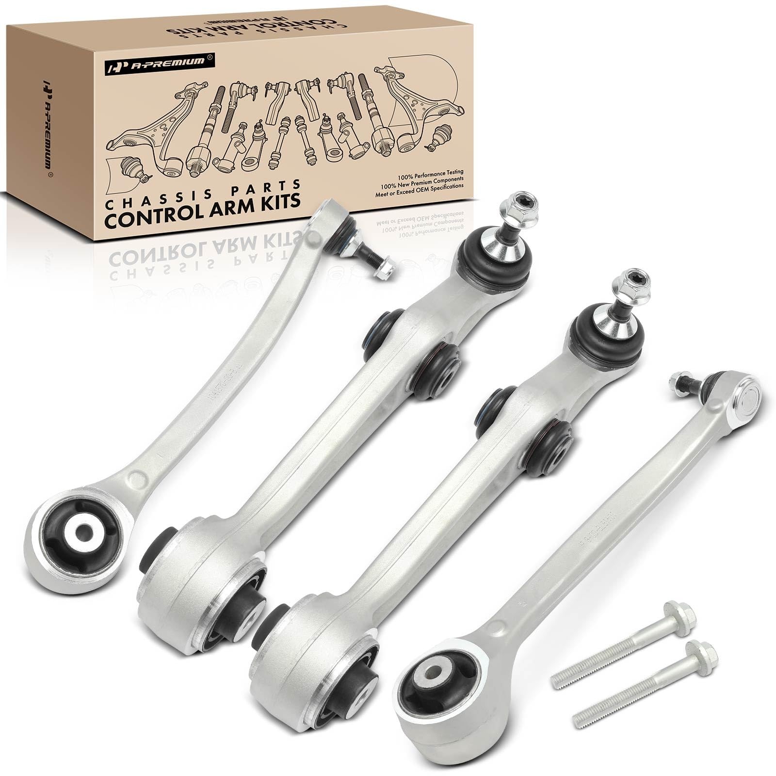 A-Premium Set of 4 Front Lower Rearward & Forward Control Arm with Ball Joint...
