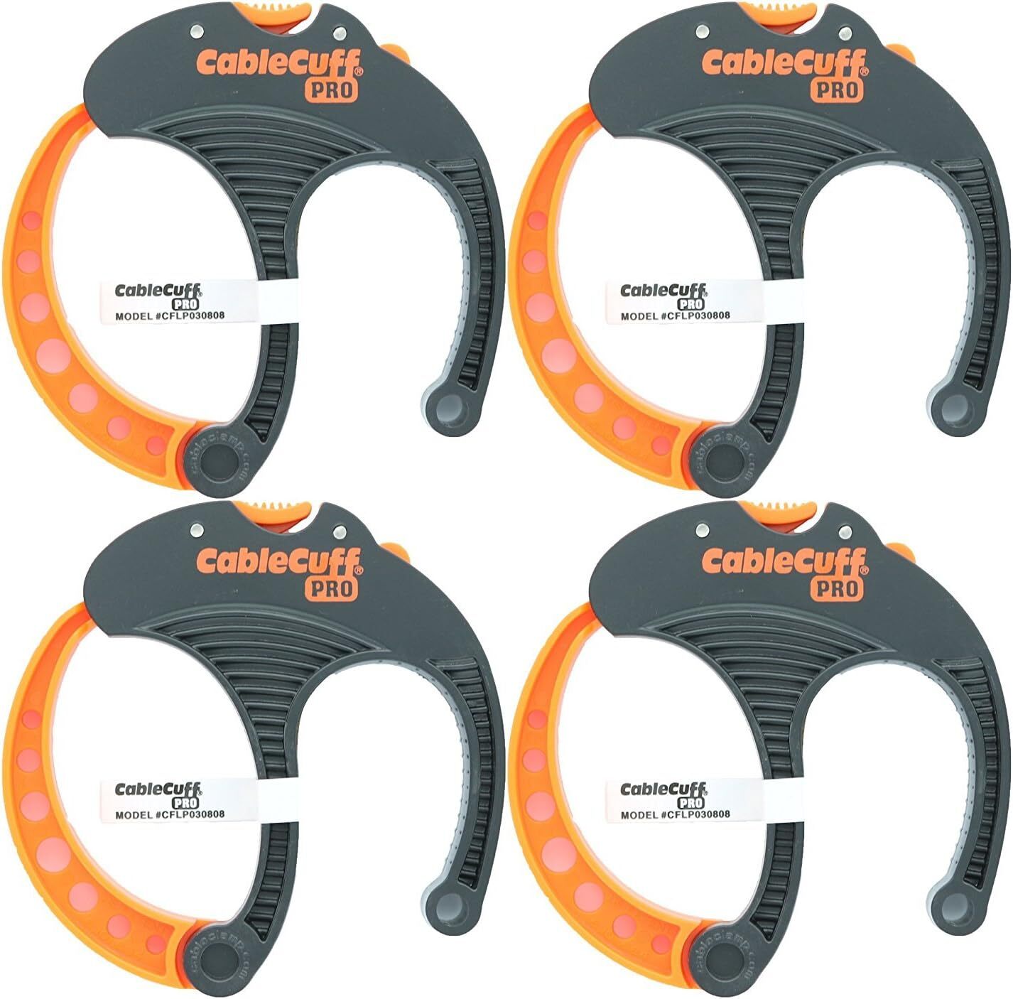 Cable Cuff PRO (4 Pack: 4x Large 3 Inch Diameter) Adjustable, Reusable, Cable