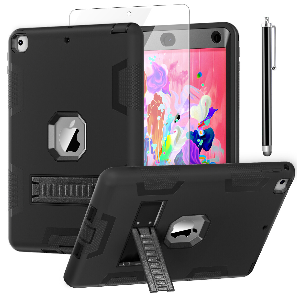 For Apple iPad 6th/5th (2018/2017) Hybrid Shockproof Stand Case Heavy Duty Cover