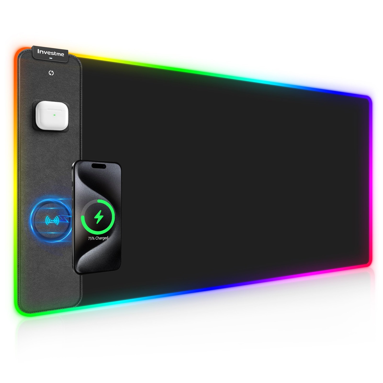 Wireless Charging RGB Gaming Mouse Pad, Mat with 15W 800x400x4MM, Black