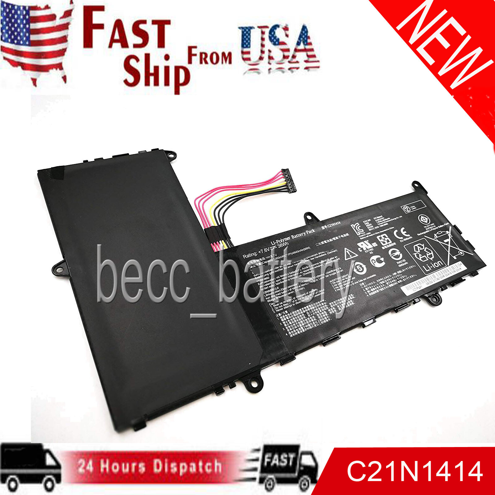 C21N1414 38W New battery For ASUS F205TA-FD019BS F205TA-FD0015BS F205TA-FD0064TS
