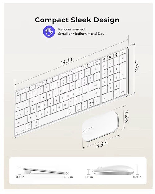 Seenda wireless keyboard and mouse Bluetooth Combo SKM64-2 for MAC