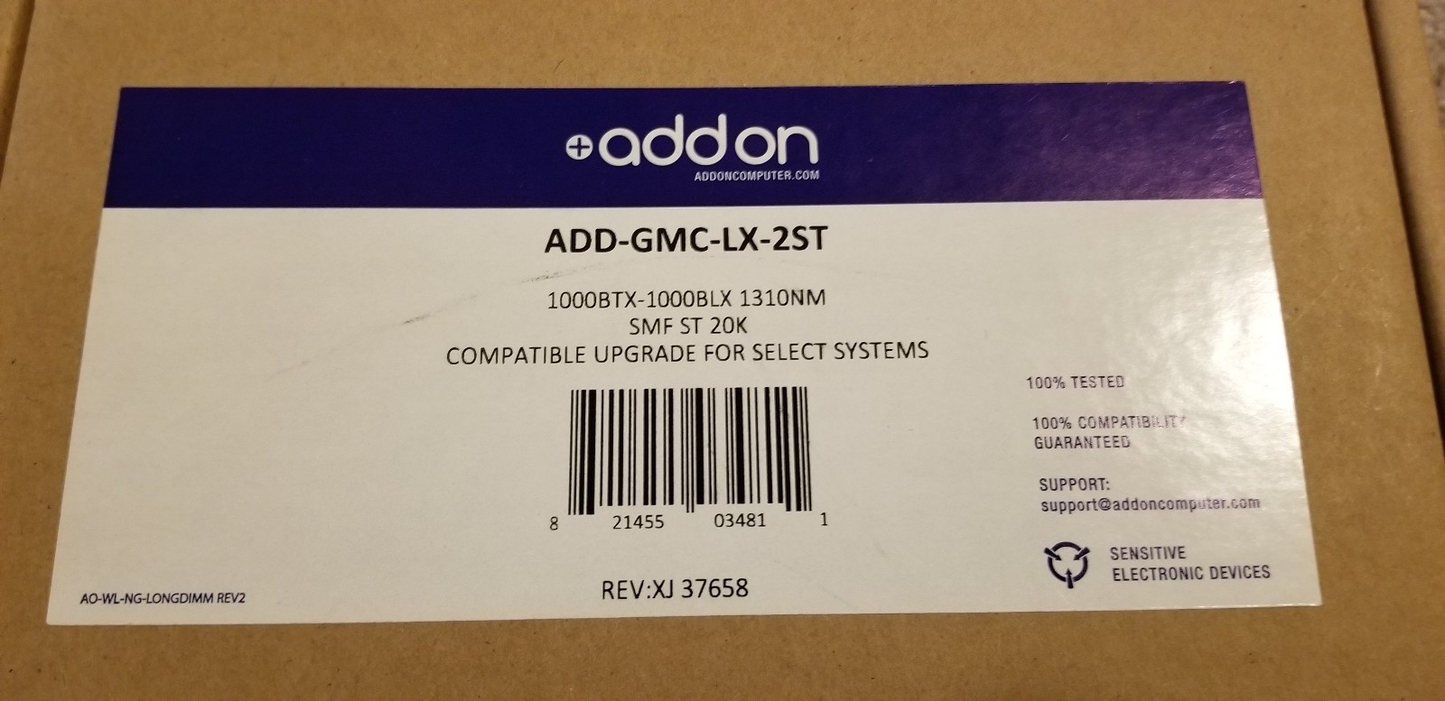 New Addon 10/100/1000base-Tx(Rj-45) To 1000base-Mx(St) Mmf 1310nm 2km Media Conv