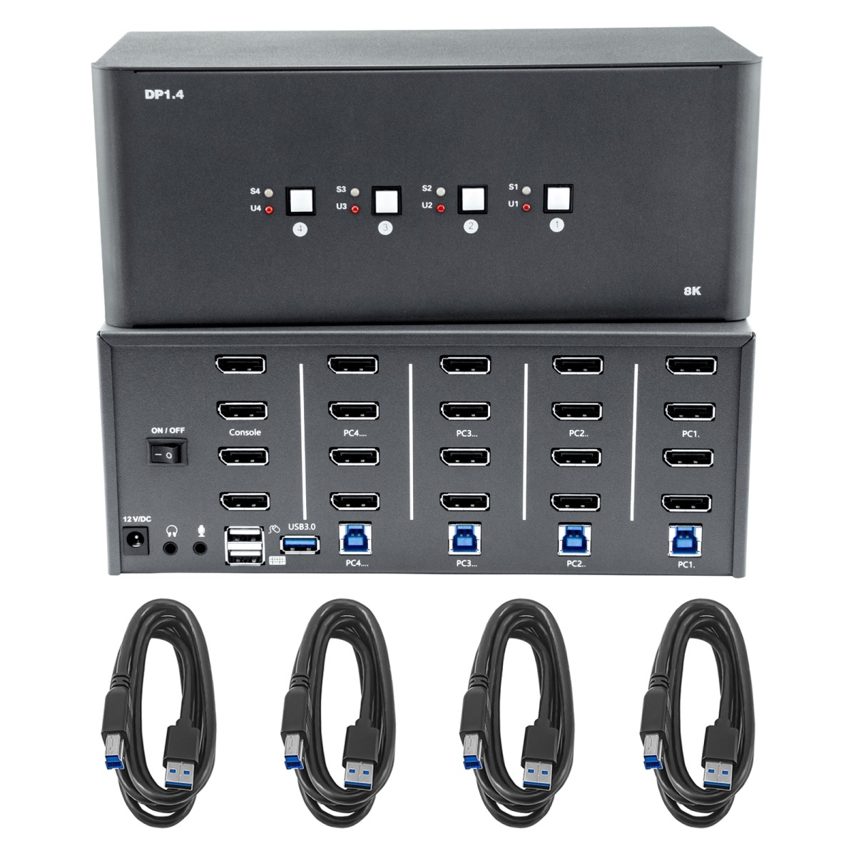 Bytecc KVM-DP4-4 4 In 4 Out 8K Displayport 1.4 Kvm Swith