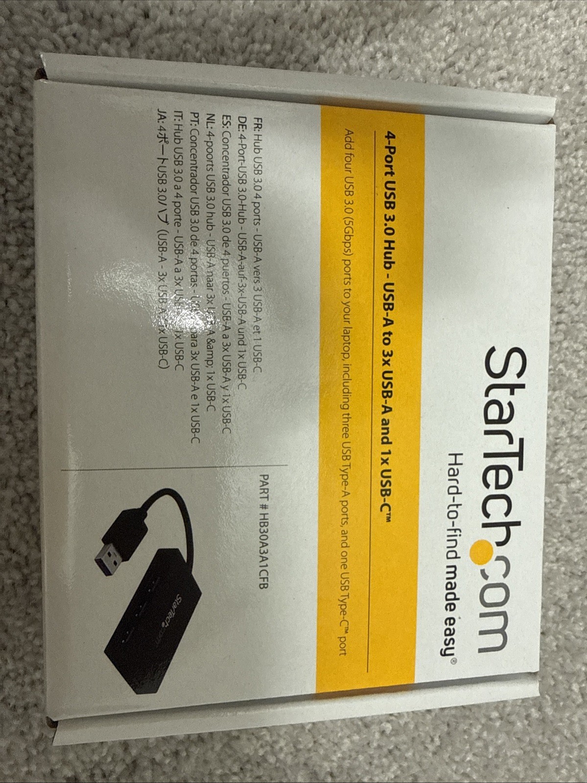 Star Tech 4Port USB 3.1 Gen 1 Hub-USB-C To 1x USB-C and 3x USB-A