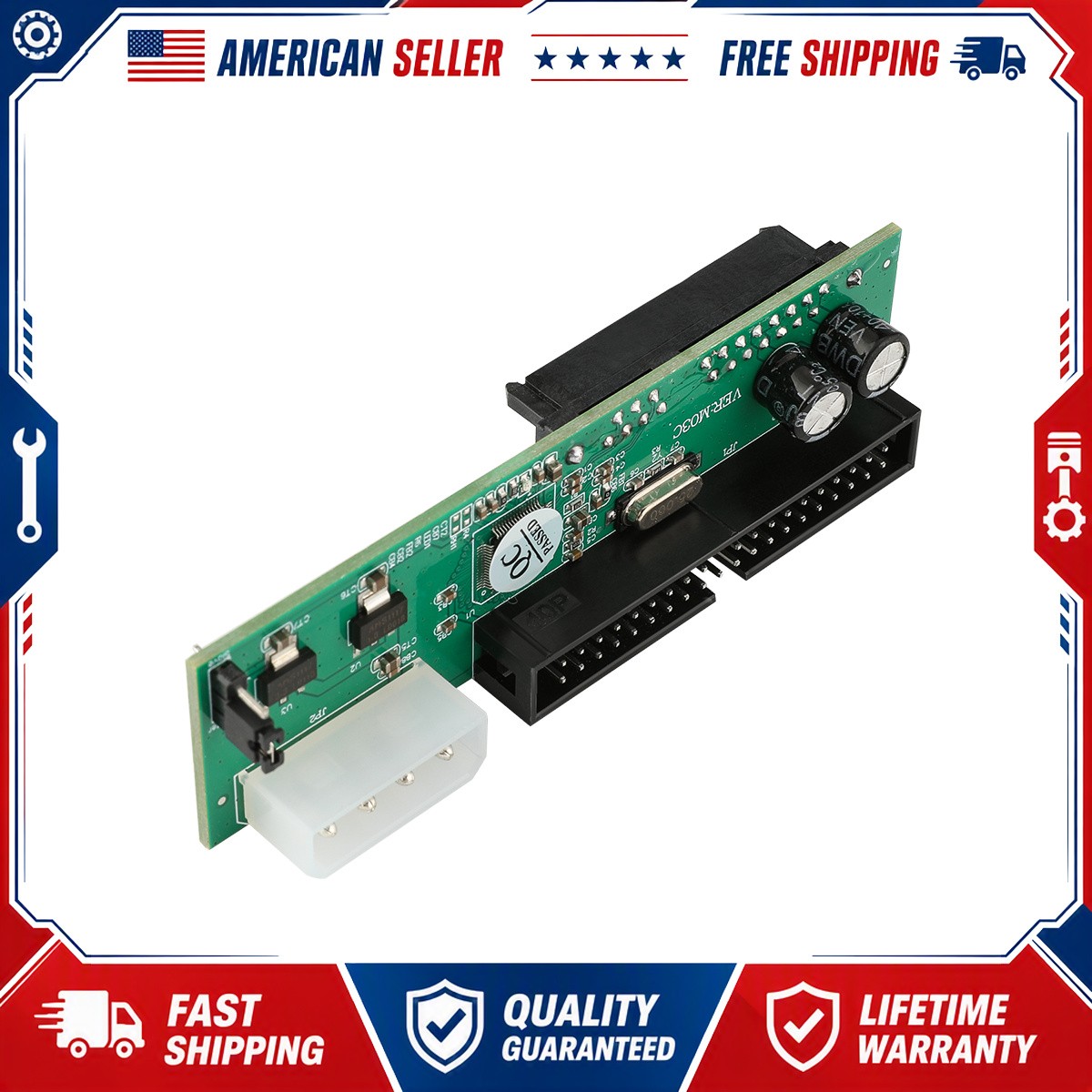 Serial ATA PATA Adapter 40 pin IDE Converter Desktop Green Geartronics Brand