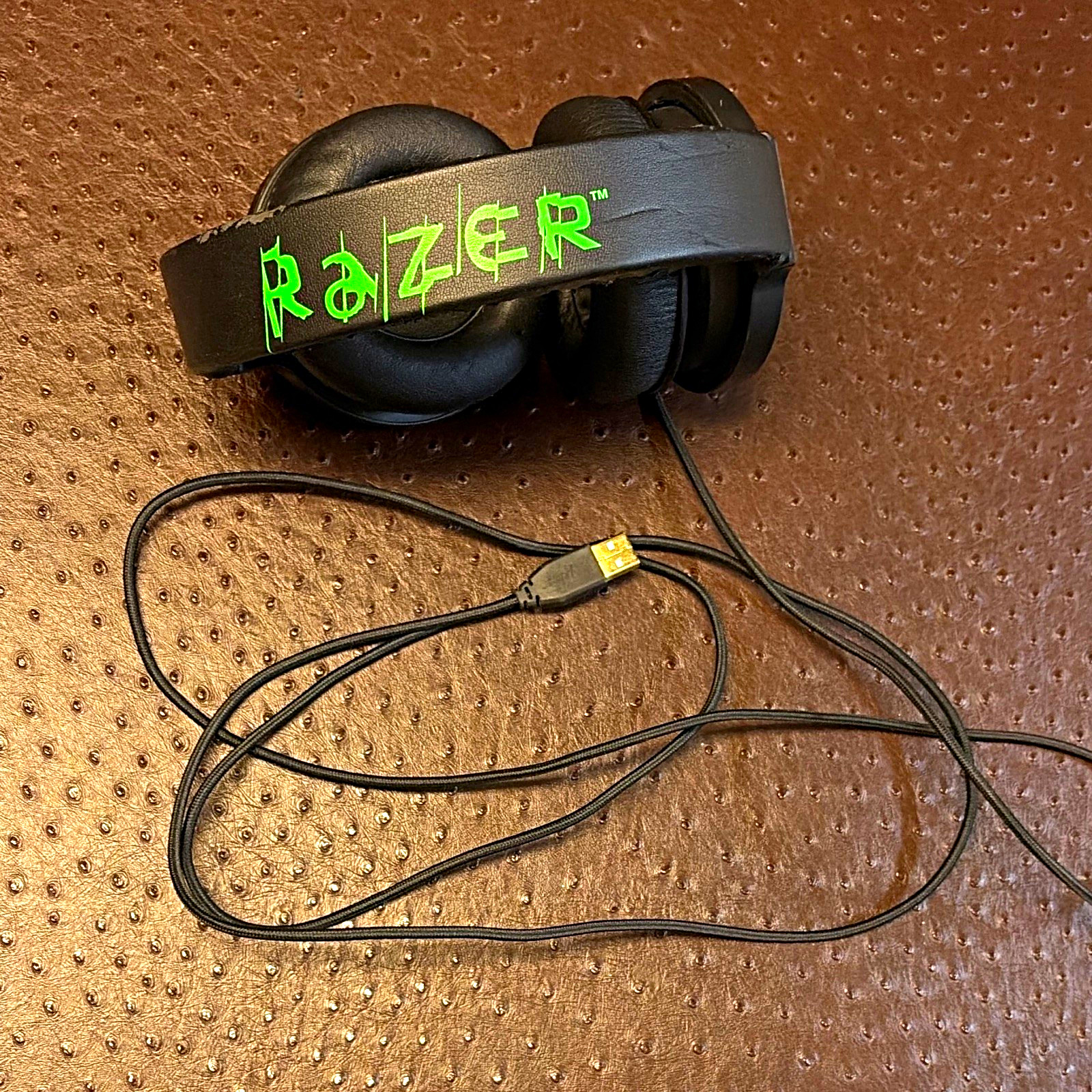 Razer Kraken USB Wired Over-Ear Gaming Headset Boom Mic Black/Green