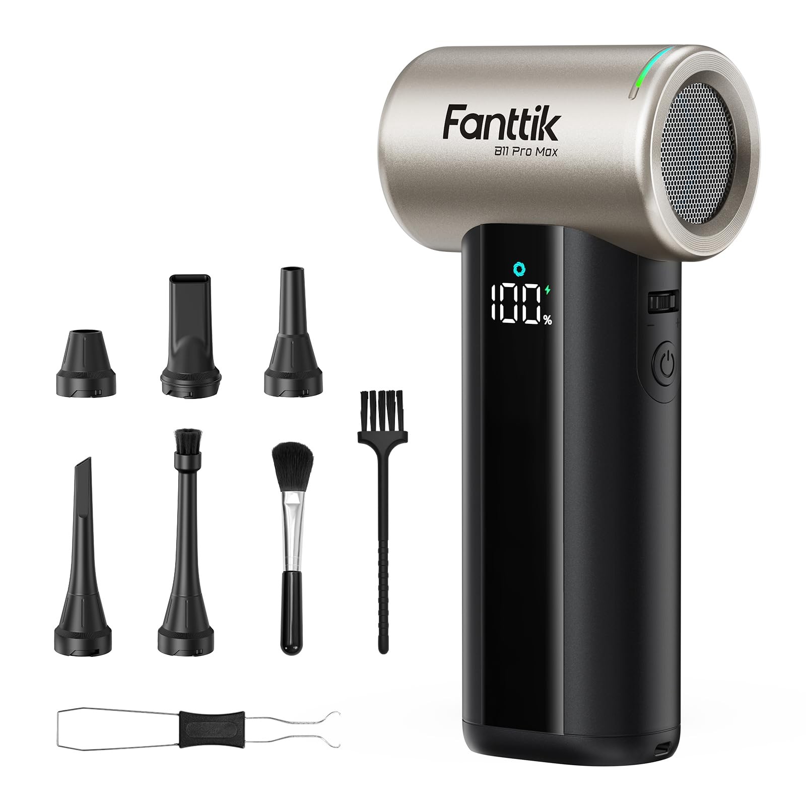 B11 Pro Max Electric Air Duster with Powerbank Function (Champagne)