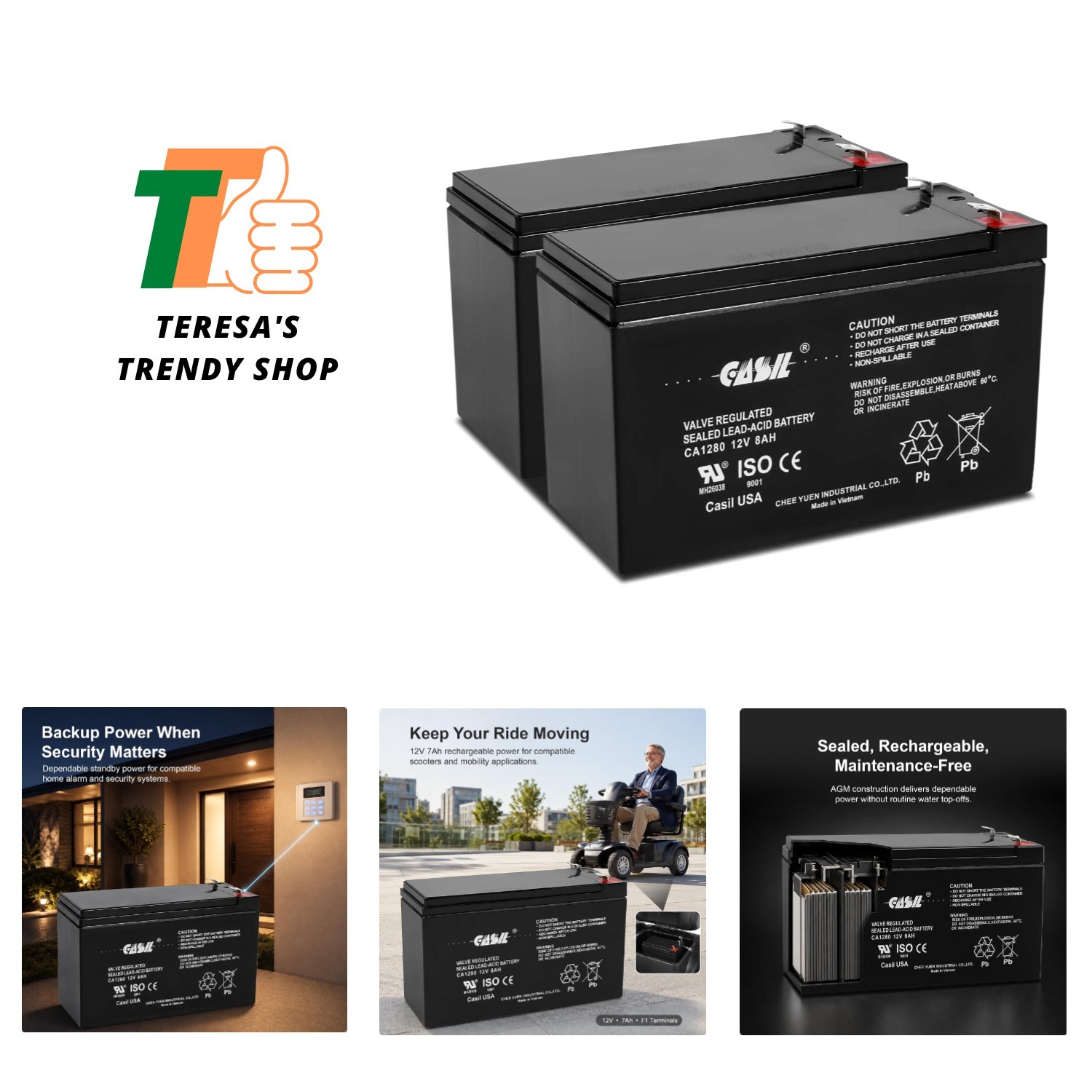 2-Pack 12V 8Ah Replacement Battery for APC Back-UPS ES BE550G - Reliable Power