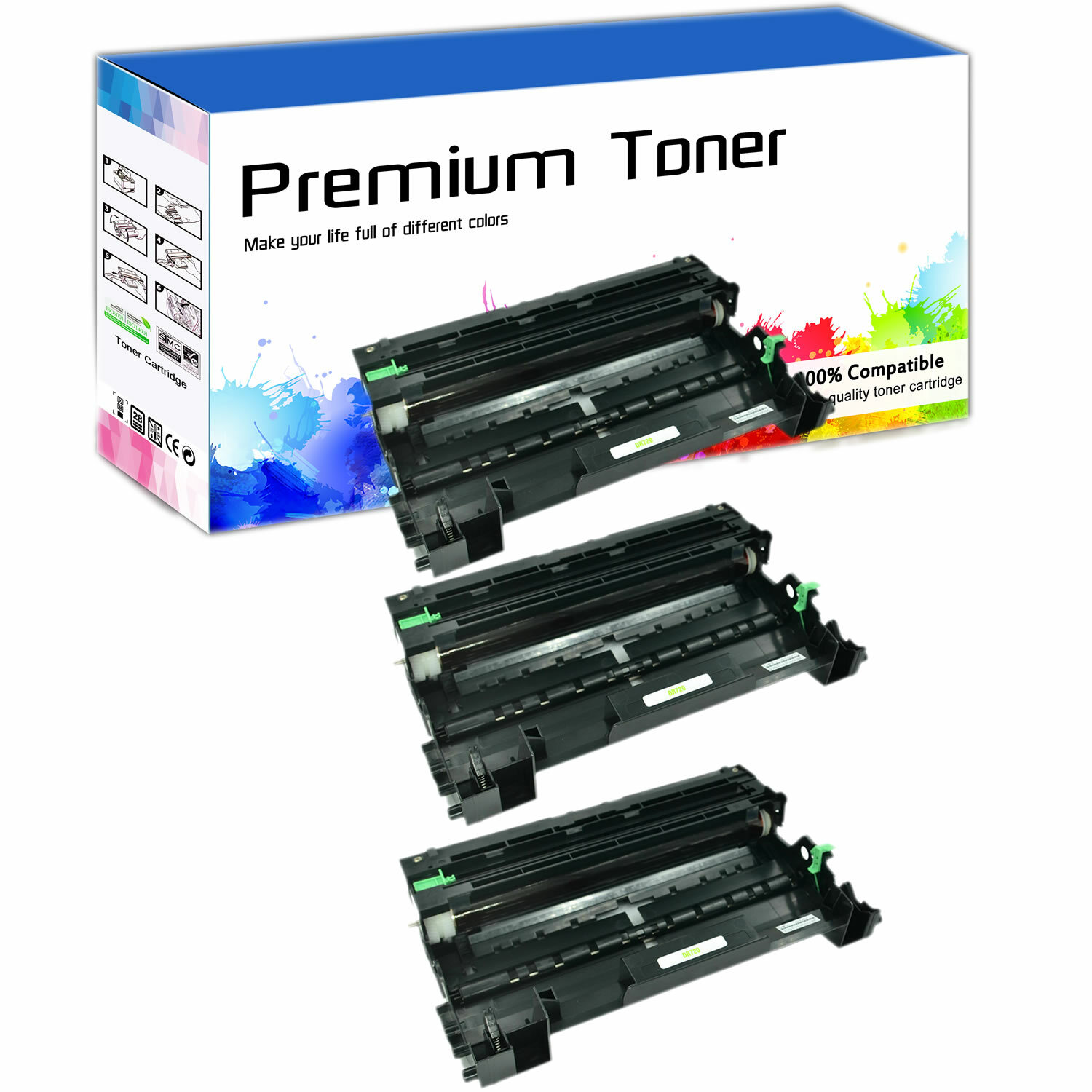 3 Pack - DR720 Drum Unit For Brother DR-720 DCP-8155DN HL-6180DW MFC-8810DW