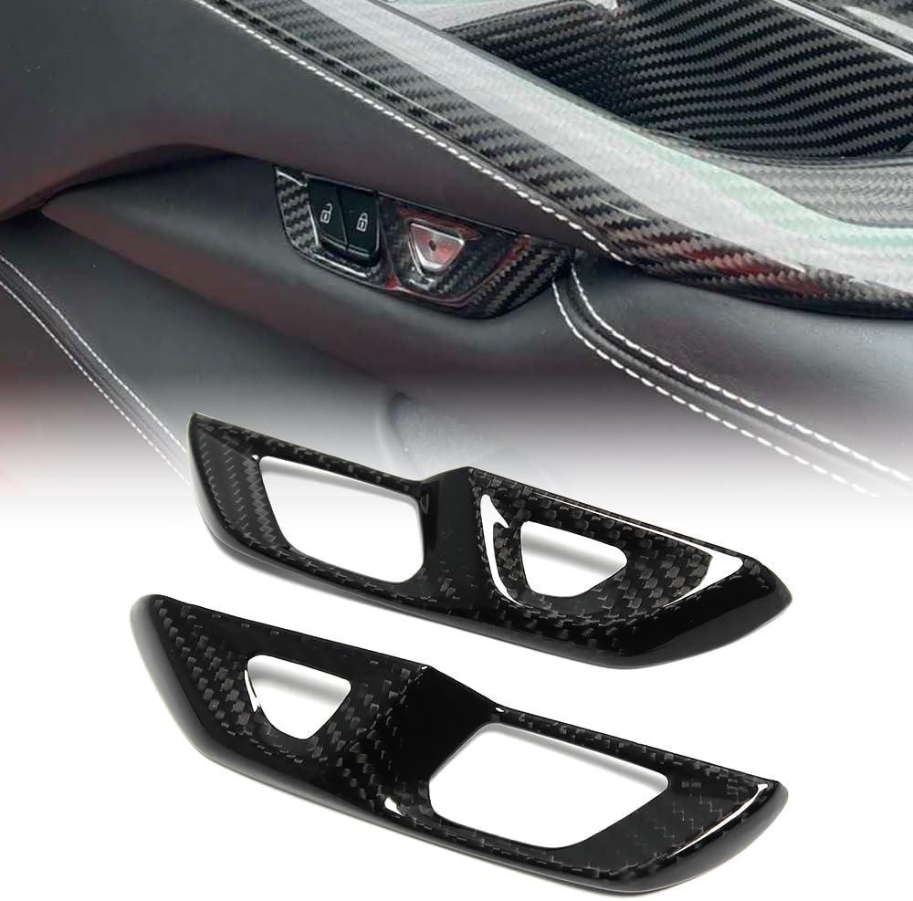 2pcs Inner Door Handle Cover for Corvette C8 Z06 Z51 ZR1 Coupe Convertible St...