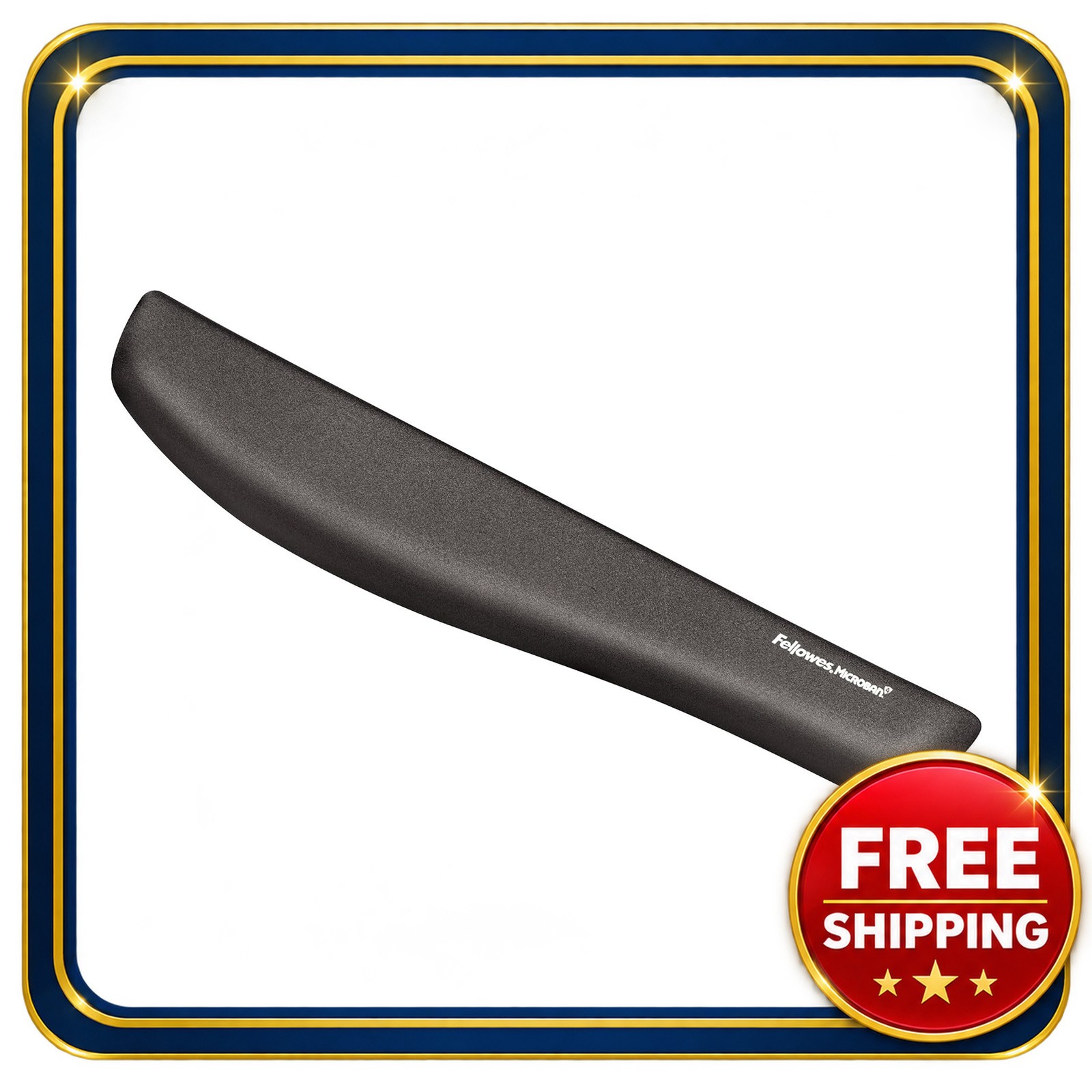 Fellowes PlushTouch Foam Keyboard Wrist Rest Microban Antimicrobial