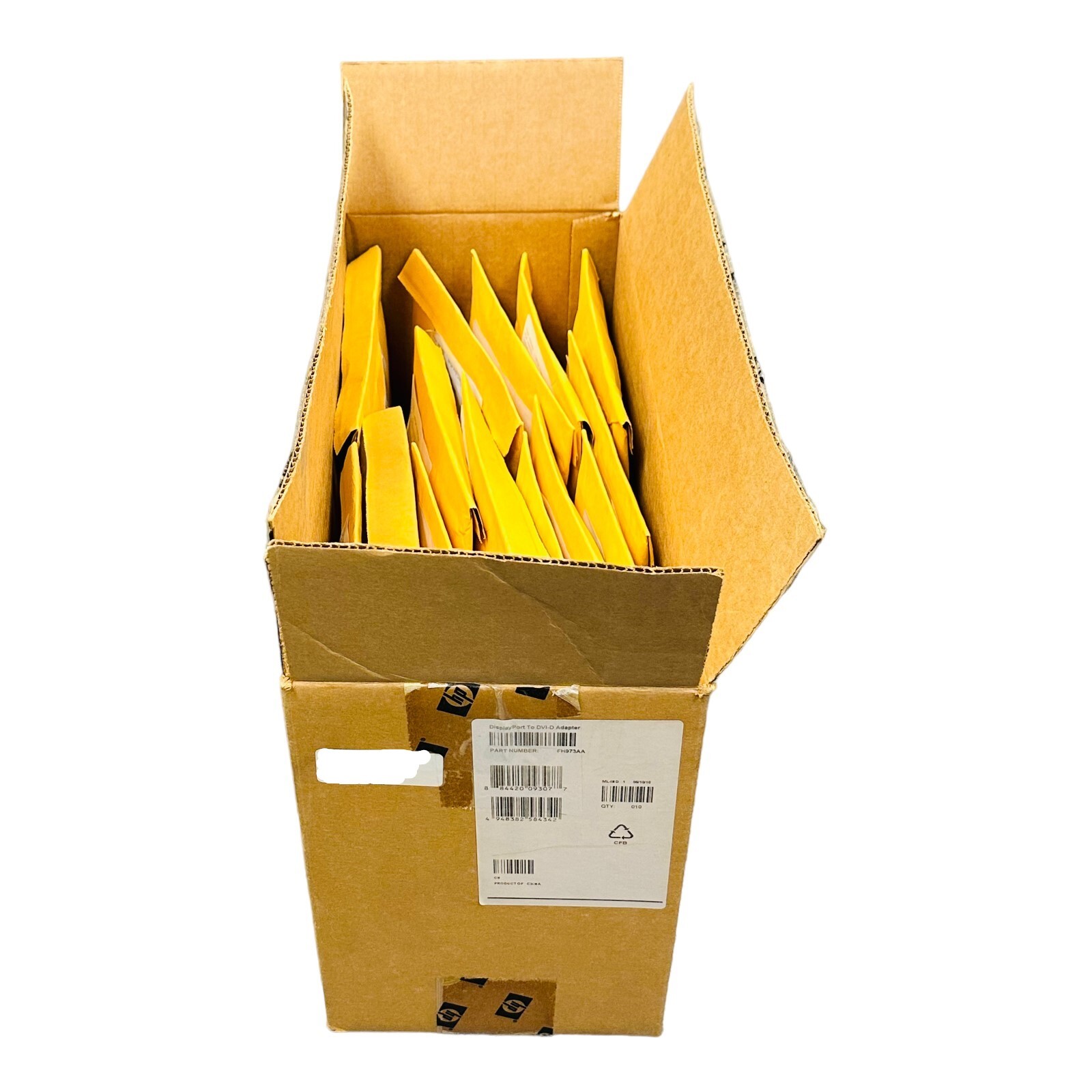 HP FH973AA DisplayPort to DVI-D Adapter NEW/UNUSED SURPLUS BOX OF 10pcs