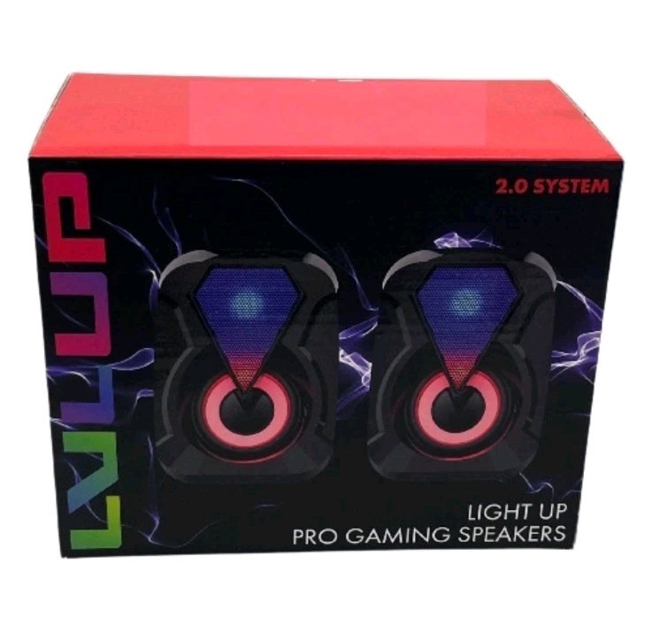 Vivitar LVL UP Multicolor Led Light Up Pro Gaming Speakers 2.0 System USB 3.5MM