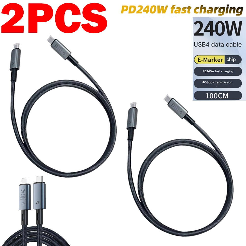 2PCS For Thunderbolt USB4-C 8K Cable 40Gbps Charger Data PD 240W UHD Video US