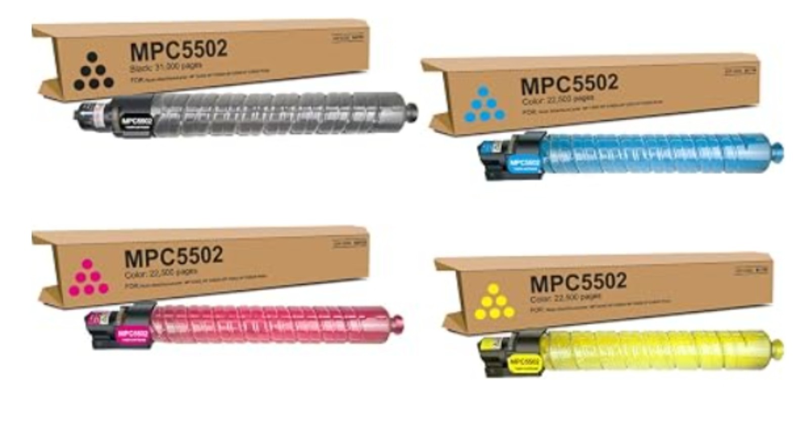2x New unopened Ricoh print cartridges MP C5502
