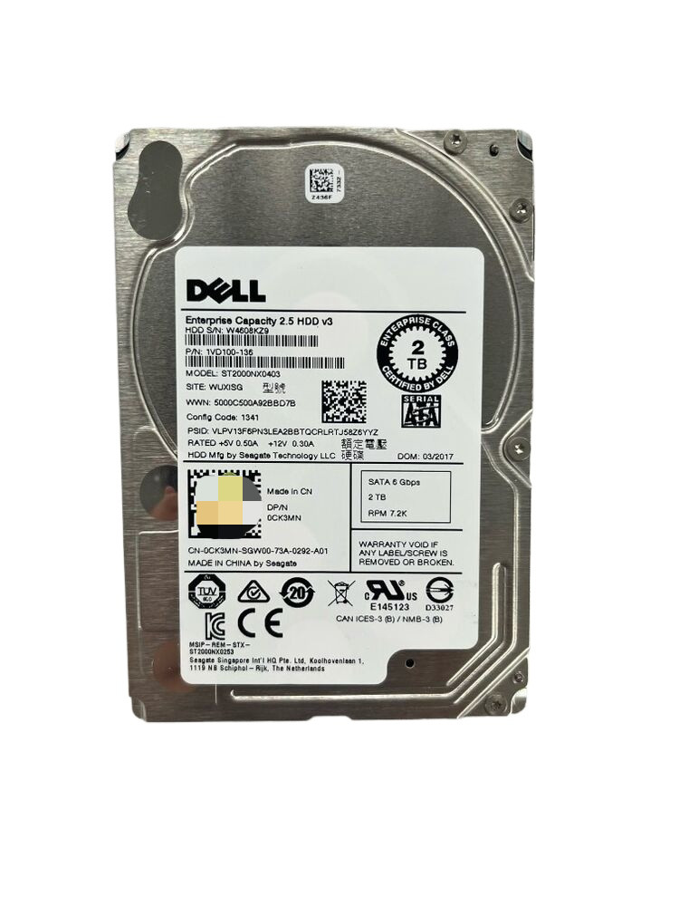 For Dell Hard Drive SEAGATE ST2000NX0403 2TB 7.2K SATA 2.5" 128MB 6Gbps CK3MN