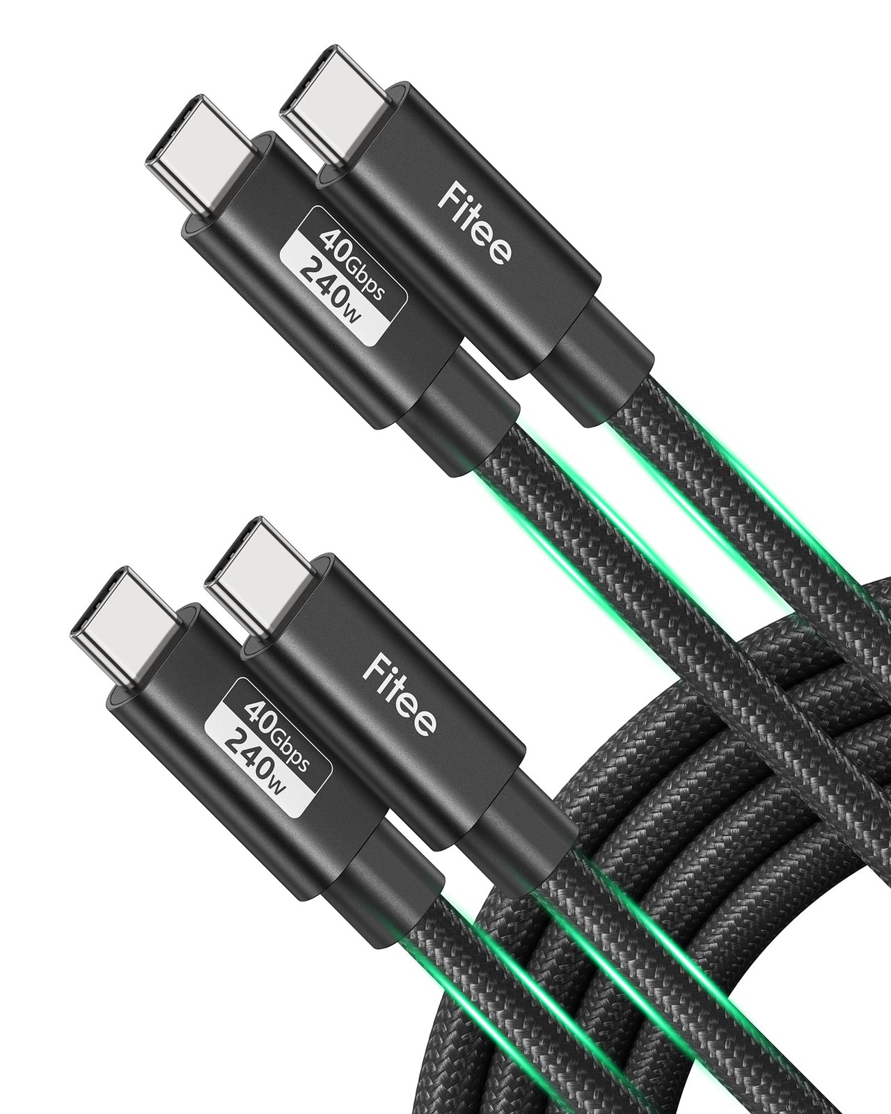 Fitee USB 4 Cable for Thunderbolt 4 [2 Pack 5FT], 40Gbps 5FT, Black