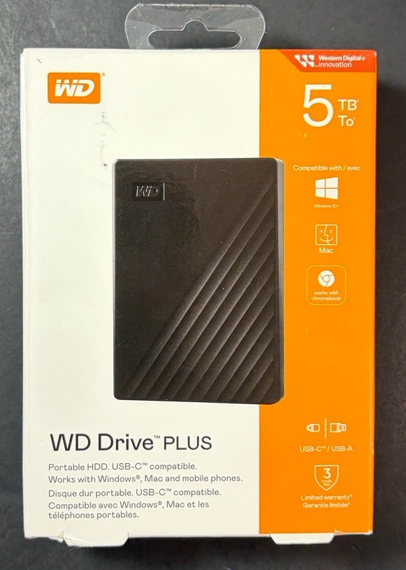 Western Digital WD Drive Plus Portable HDD 5TB [ BLACK ] NEW