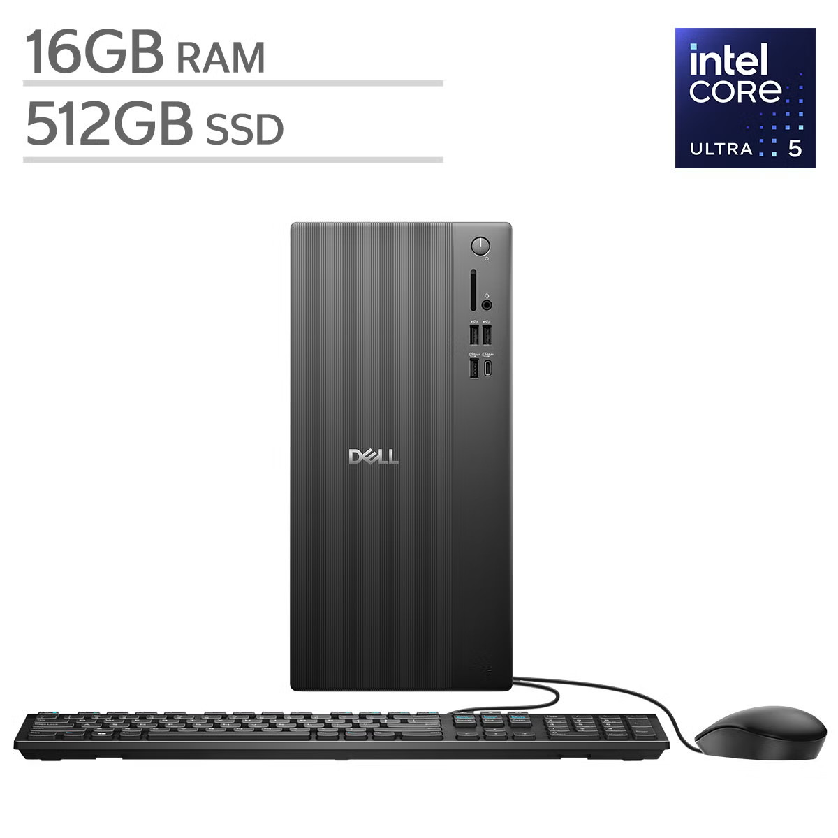 Dell Tower Desktop - Intel Core Ultra 5 225 - 16GB RAM - 512GB SSD - Windows 11