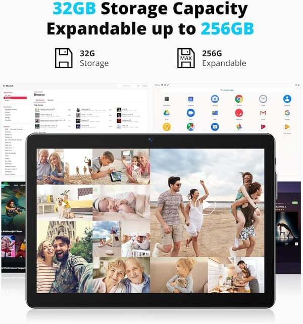 Dragon Touch 10inch Android 32GB Tablet 3GB RAM Octa Core Processor Wifi 6000mAh