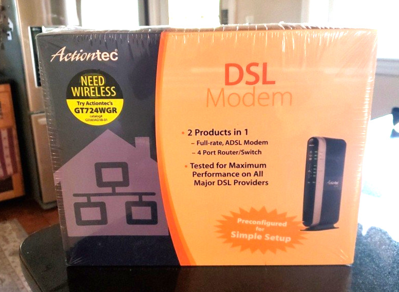 Actiontec GT724R  3-in-1 Networking ADSL Modem 4 Port Router/Switch - SEALED