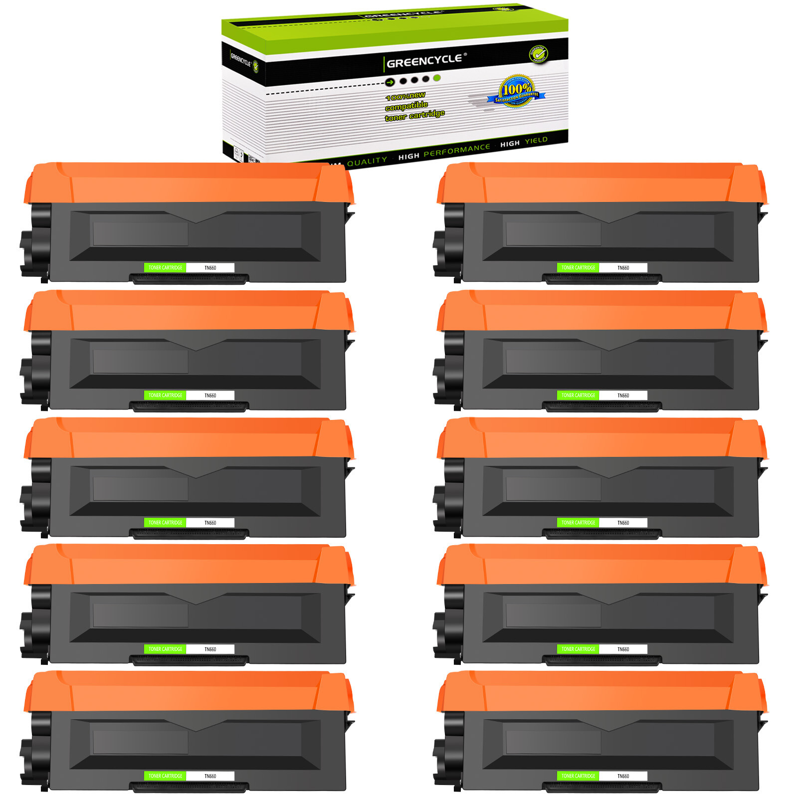 GREENCYCLE 10PK TN660 Toner For Brother MFC-L2700DW HL-L2300D DCP-L2540DW TN630