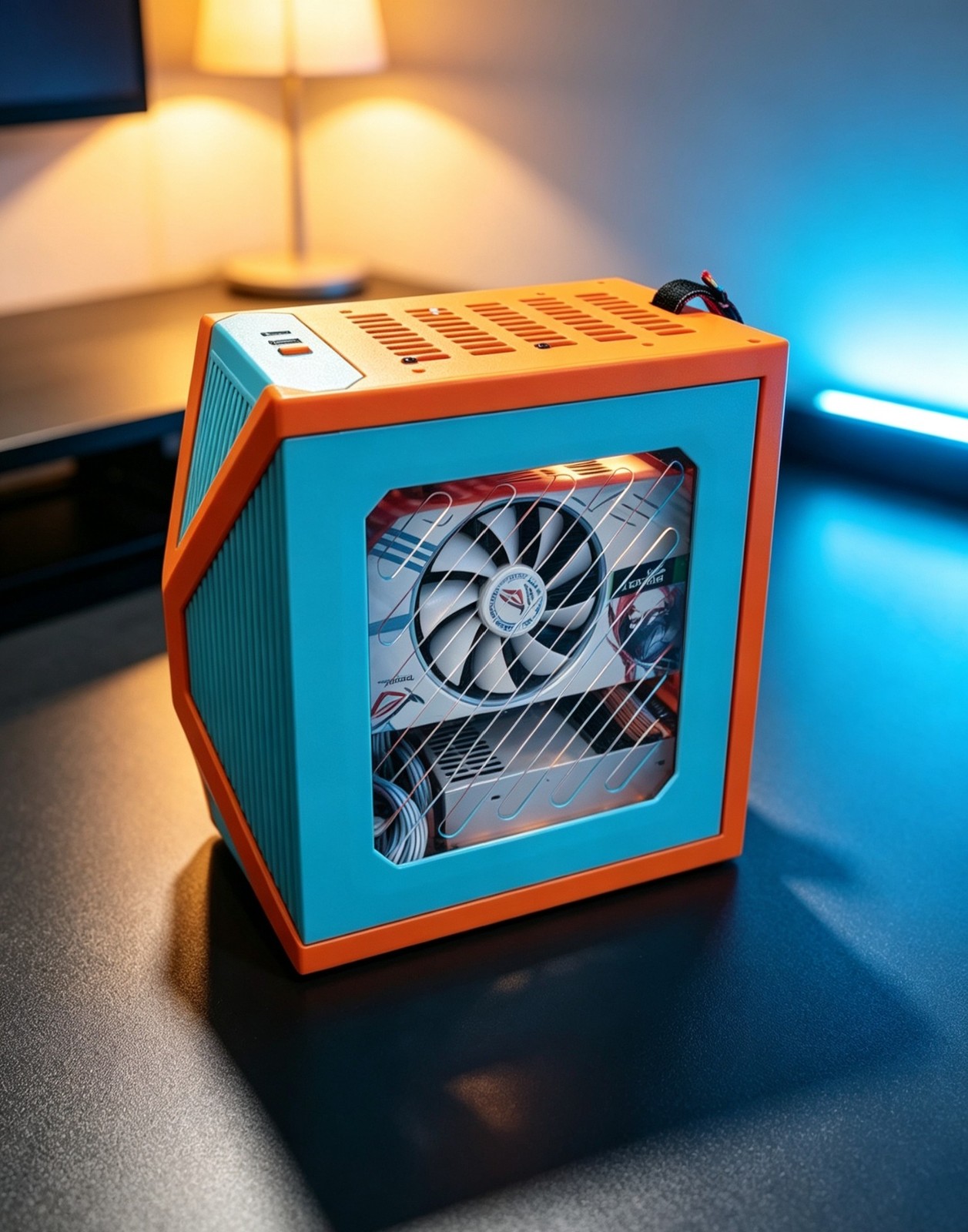 3D Printed Mini Genesis ITX PC Case 8L Volume Portable Handheld Computer Chassis