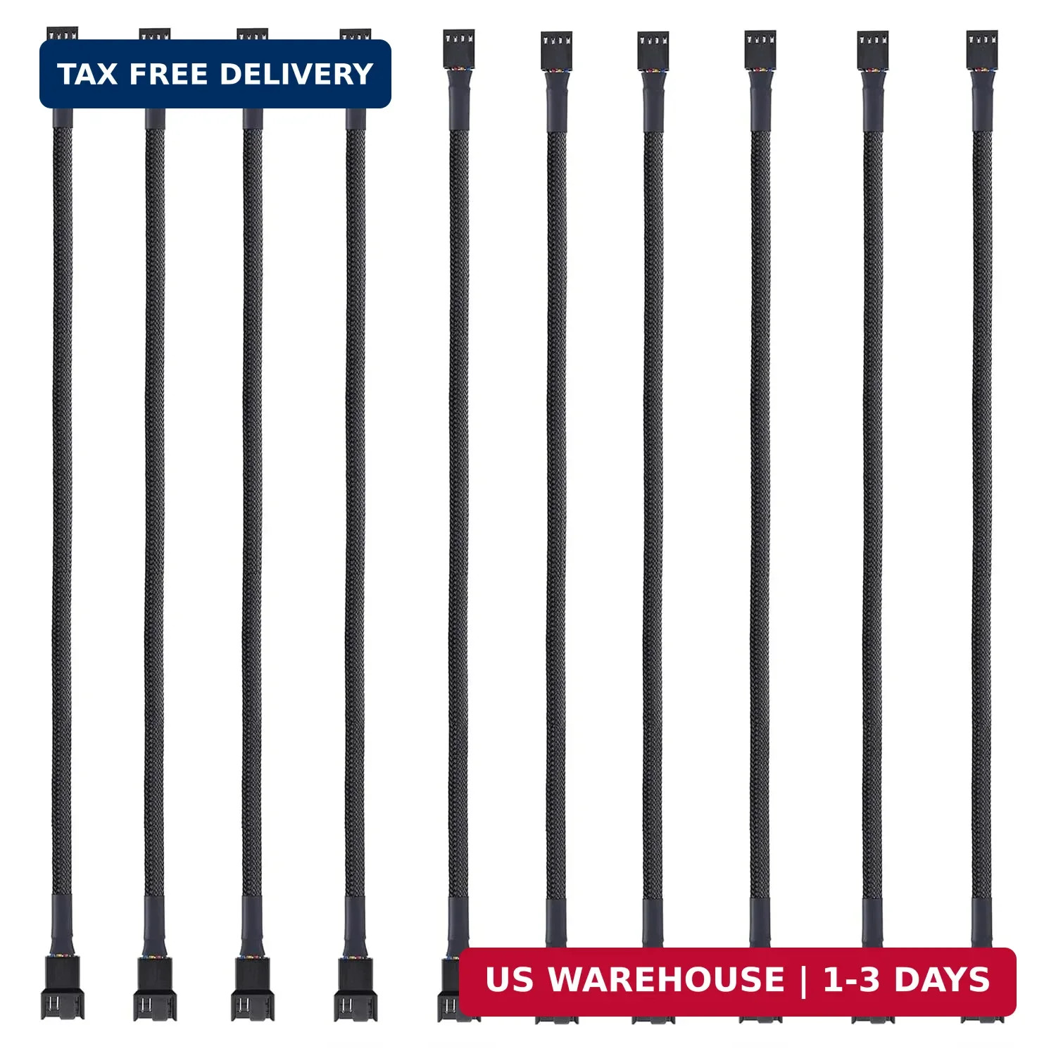 (10 Pack, 10.5 inches 4-Pin Clooling Fan Splitter Cable, Adapter Computer PC Fan