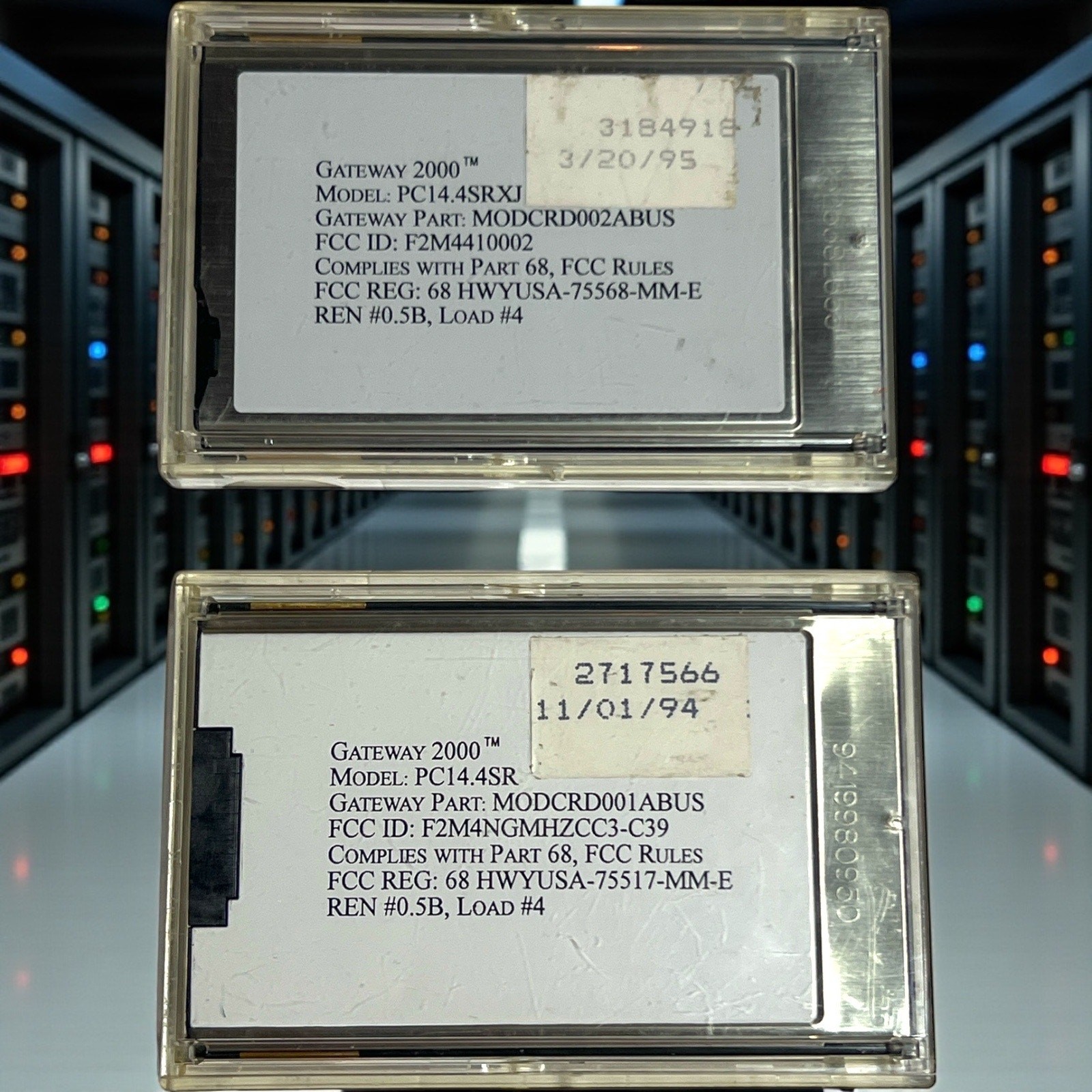 Gateway 2000 TelePath 14.4 Fax Modem PC Cards PC14.4SR PC14.4SRXJ 1990s Vtg Set