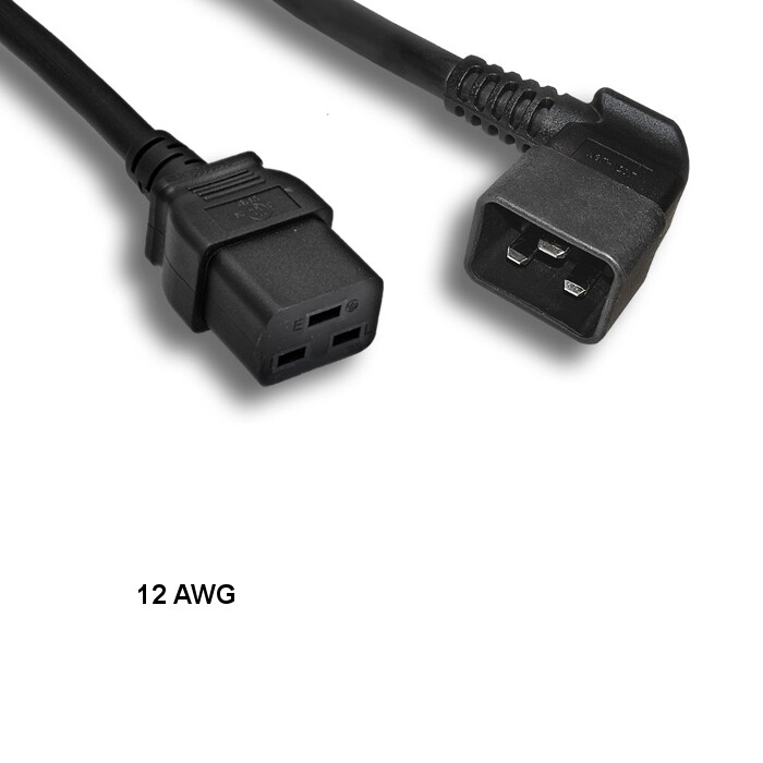 LOT 10pcs 3ft 12AWG Power Cable Right Angled C20 to C19 20A/250V SJT Data Server