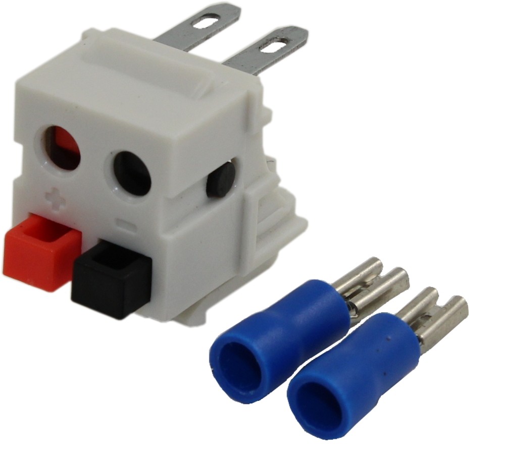 Keystone Jack Insert/CRIMP Type: Speaker w/Rear Block 14-30AWG  White
