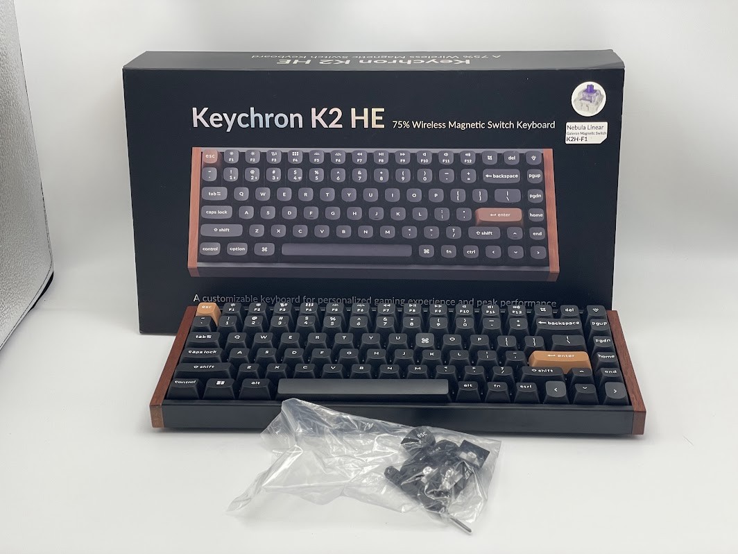 Keychron K2 HE Swappable RGB Magnetic Keyboard - Black - TESTED - No Dongle