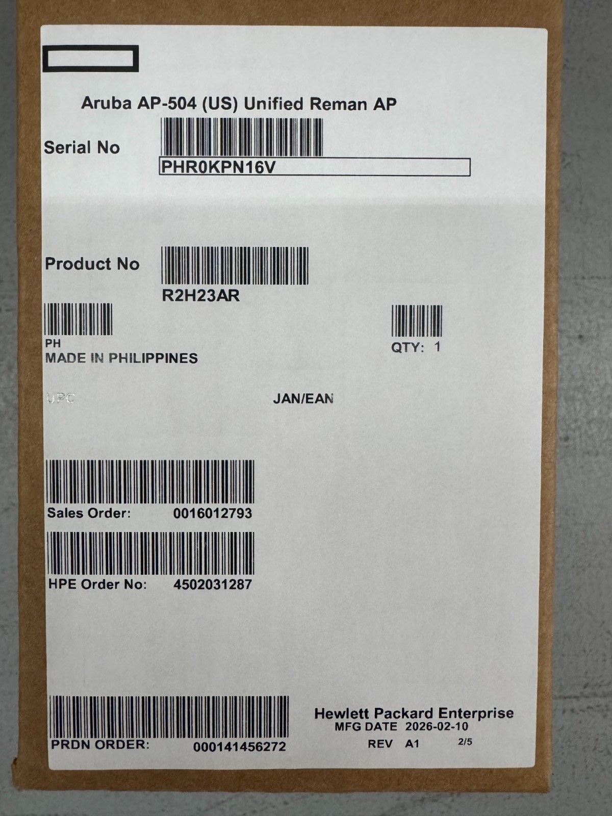 R2H23A R2H23AR HPE Networking Aruba AP-504 (US) Unified AP